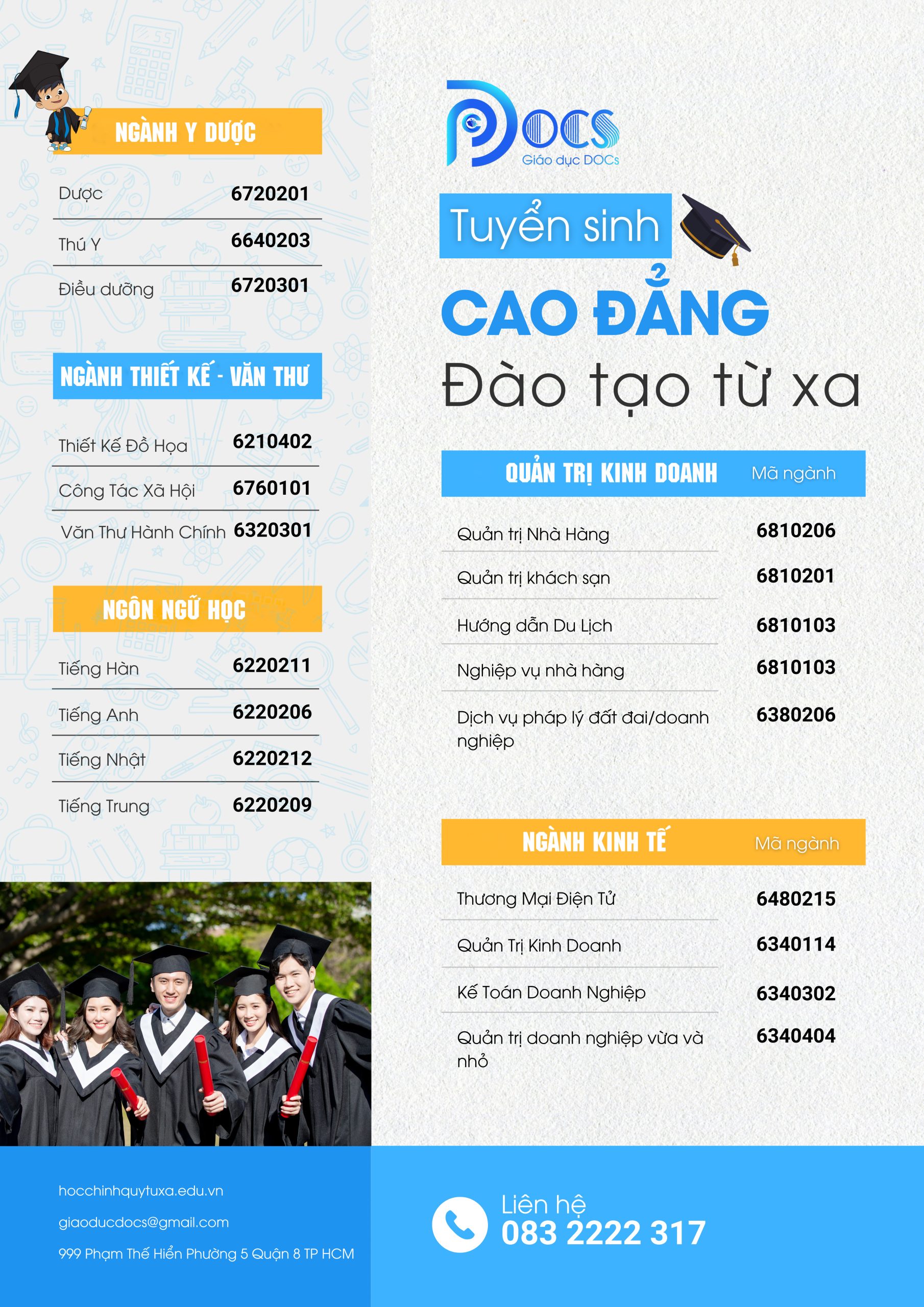 các ngành tuyển sinh cao đẳng online